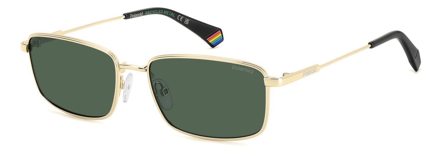 Occhiali da sole Polaroid Pld 6227/S 207364 J5G UC colore gold forma rettangolare lenti green polarized