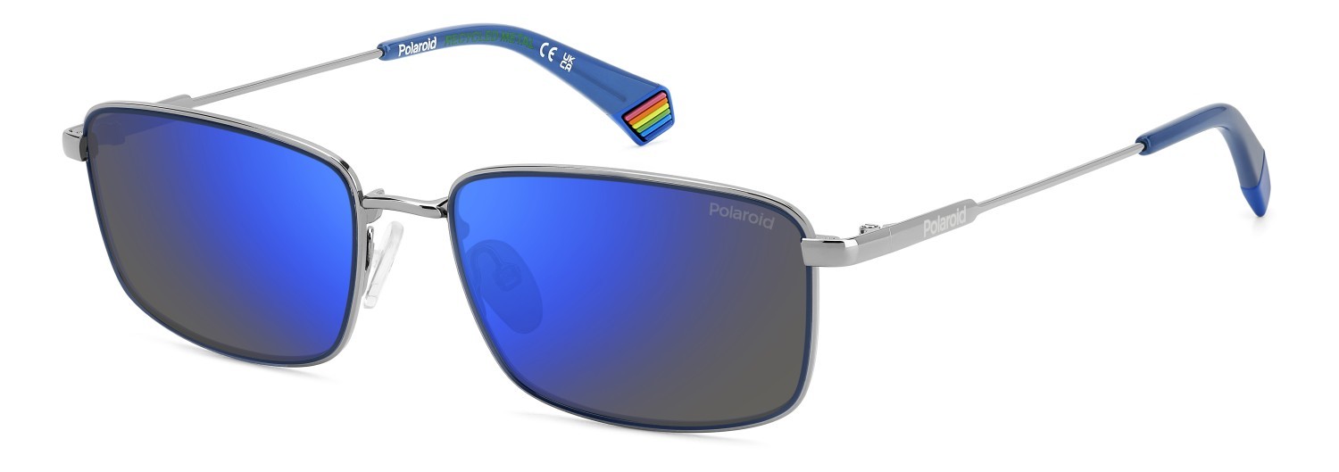 Sonnenbrillen Polaroid Pld 6227/S 207364 V84 5X farbe ruthenium blue form rechteckig gläser blue mirror polarized