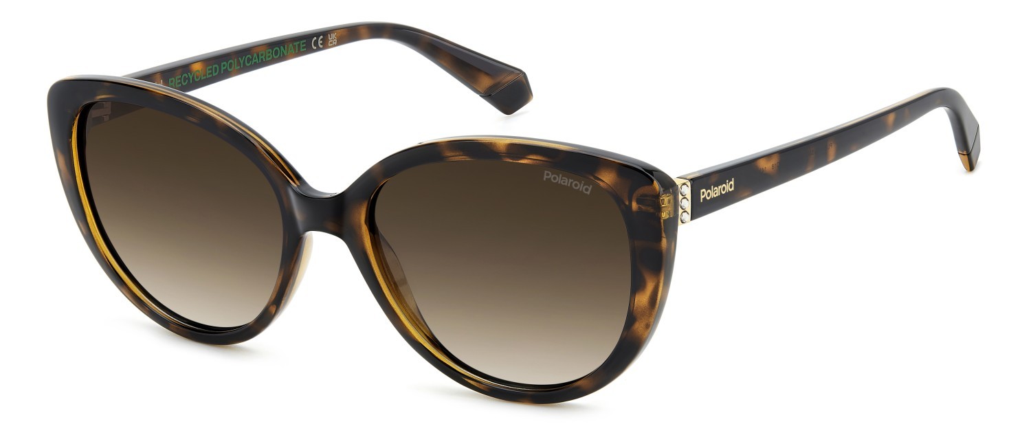 Sunglasses Polaroid Pld 4176/S 207366 086 LA color havana shape cat eye lenses brown shaded polarized