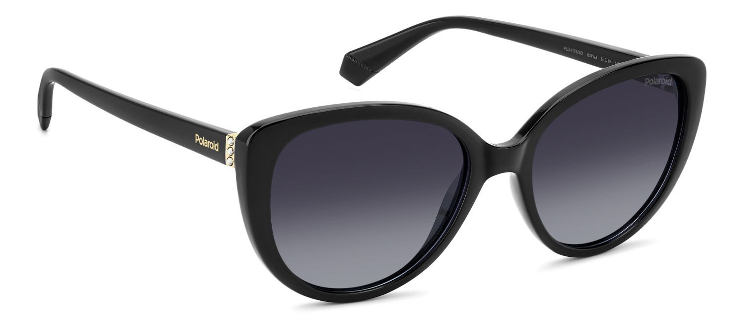 Sunglasses Polaroid Pld 4176/S 207366 807 WJ color black shape cat eye lenses grey shaded polarized