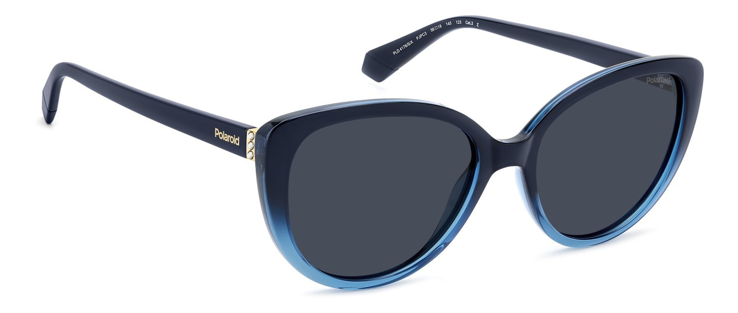 Sunglasses Polaroid Pld 4176/S 207366 PJP C3 color blue shape cat eye lenses blue polarized