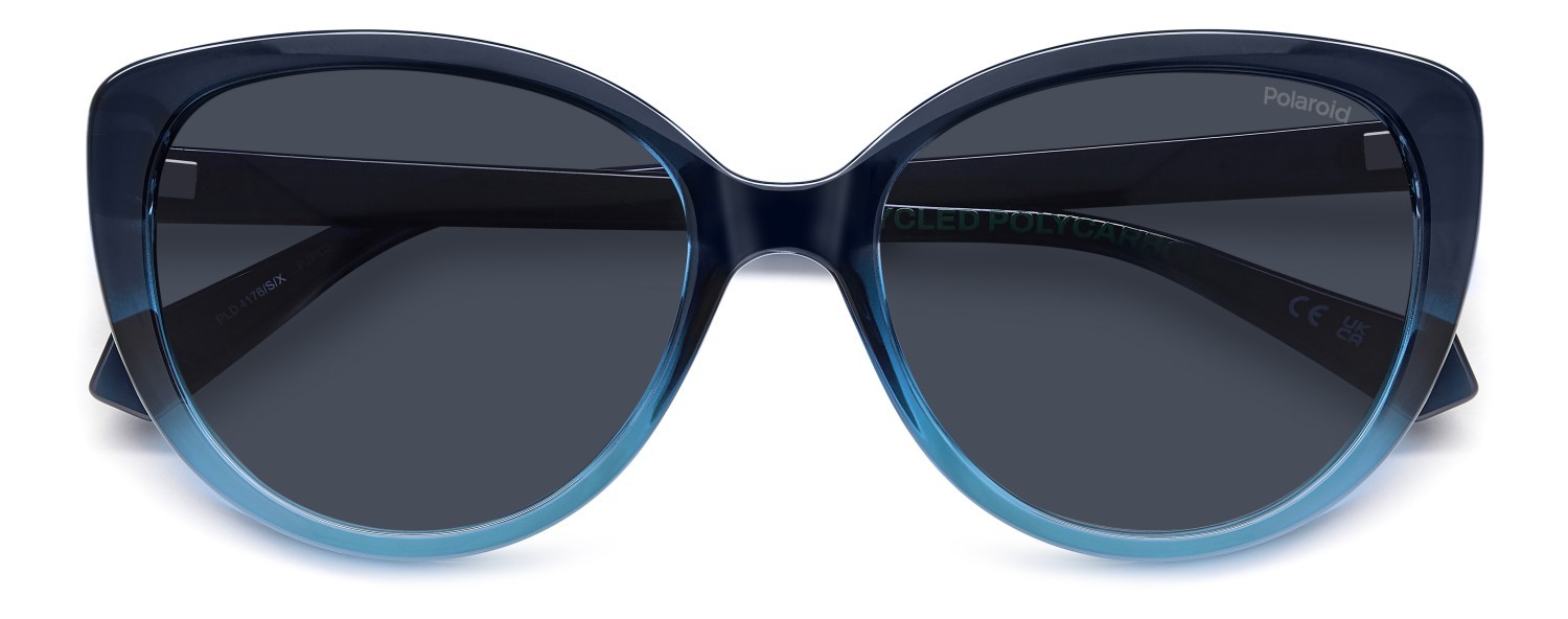 Sunglasses Polaroid Pld 4176/S 207366 PJP C3 color blue shape cat eye lenses blue polarized