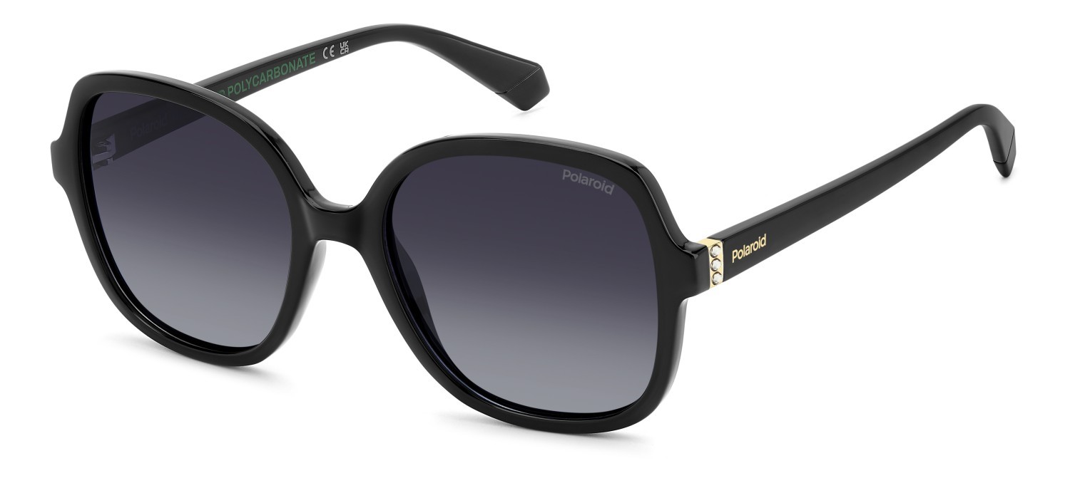 Sunglasses Polaroid Pld 4177/S 207367 807 WJ color black shape square lenses grey shaded polarized