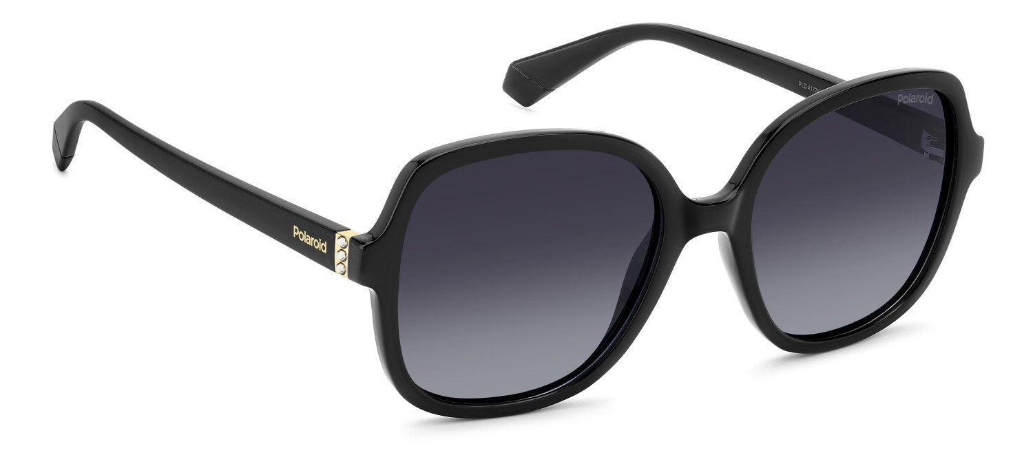 Sunglasses Polaroid Pld 4177/S 207367 807 WJ color black shape square lenses grey shaded polarized