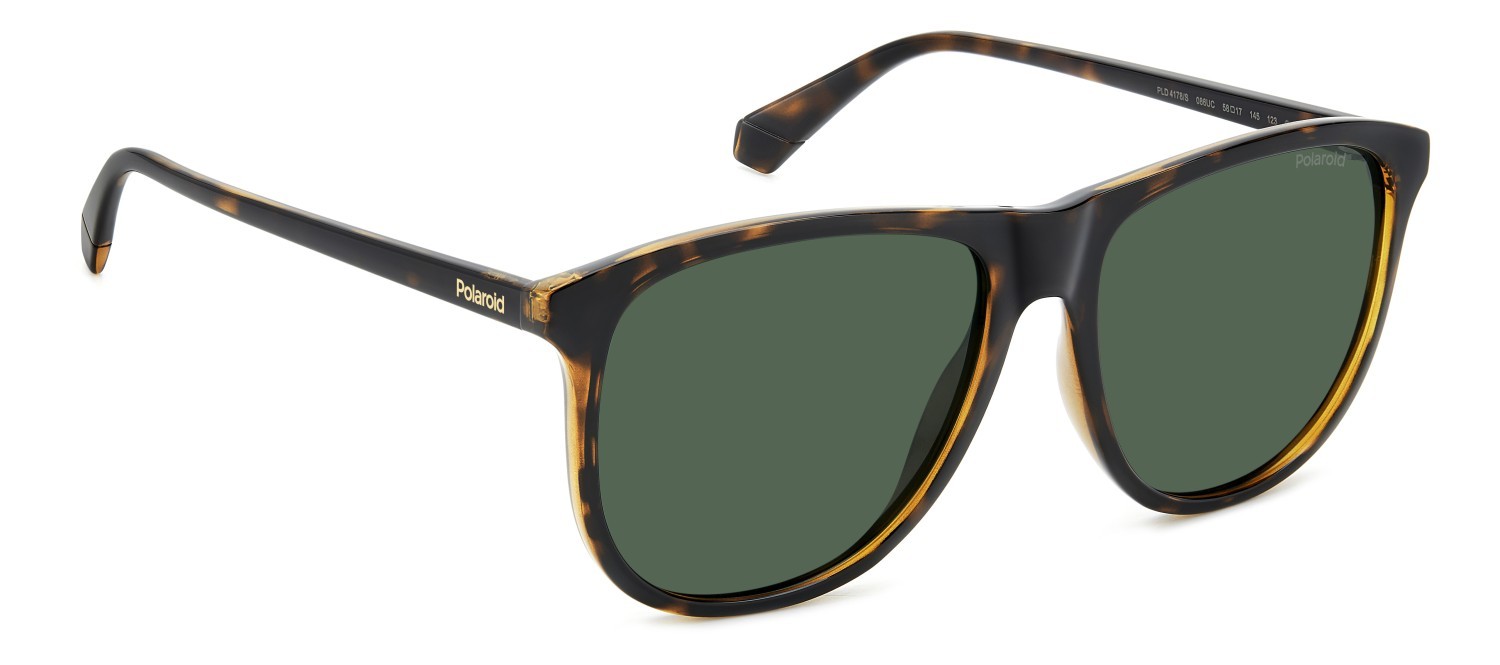 Occhiali da sole Polaroid Pld 4178/S 207368 086 UC colore havana forma rettangolare lenti green polarized