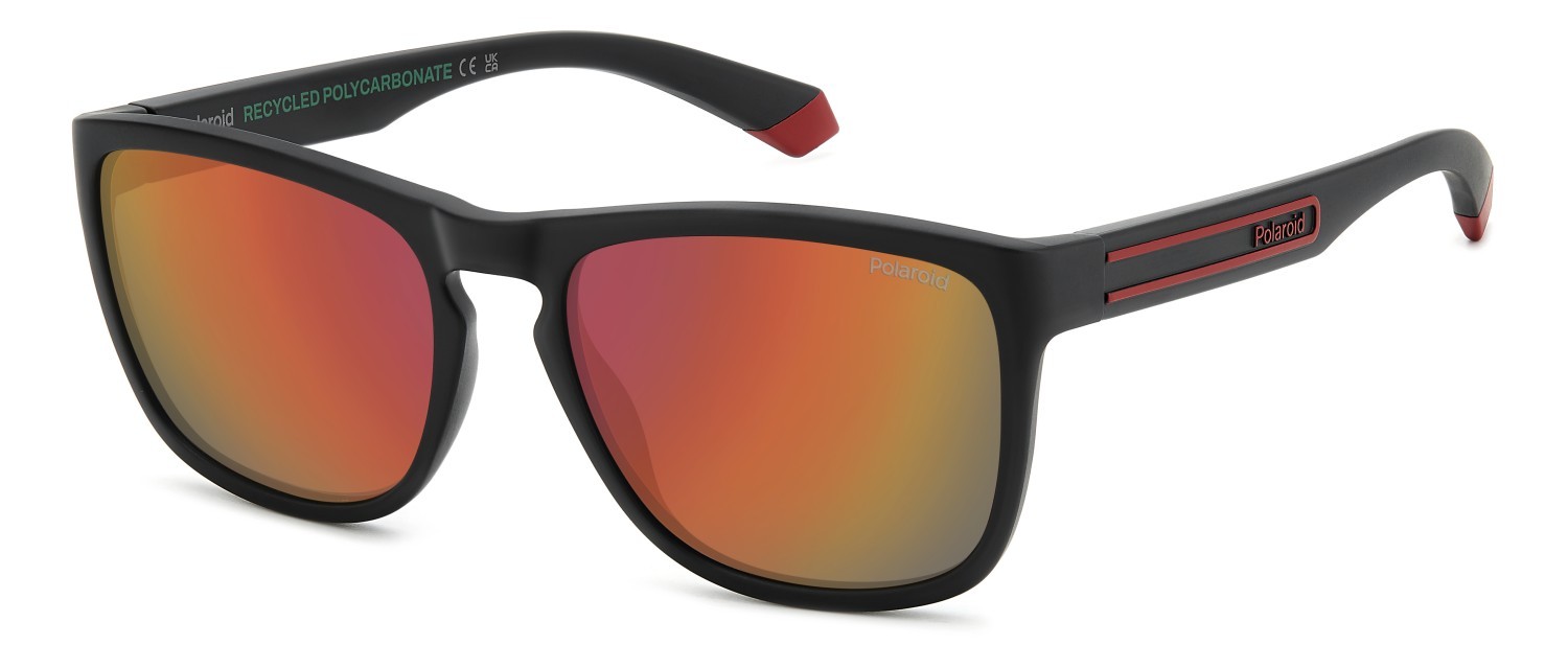 Occhiali da sole Polaroid Pld 2161/S 207372 OIT OZ colore black red forma rettangolare lenti red multilayer polarized