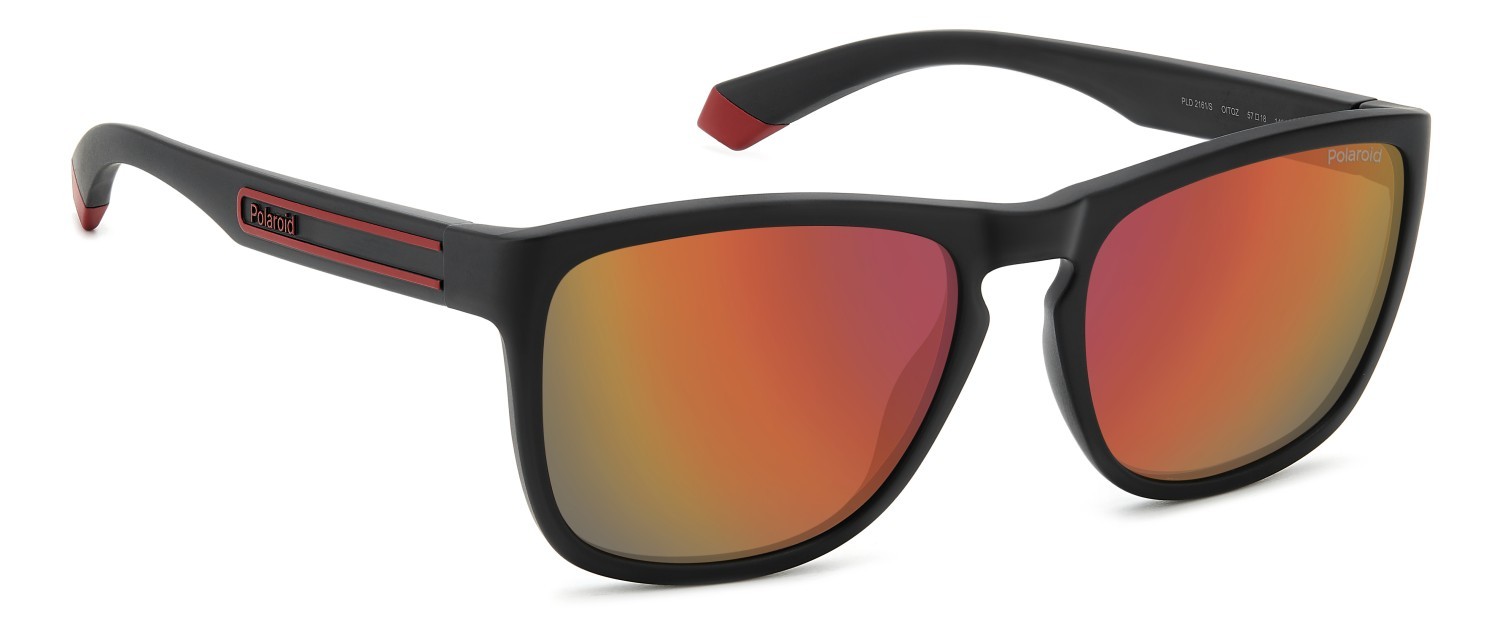 Occhiali da sole Polaroid Pld 2161/S 207372 OIT OZ colore black red forma rettangolare lenti red multilayer polarized