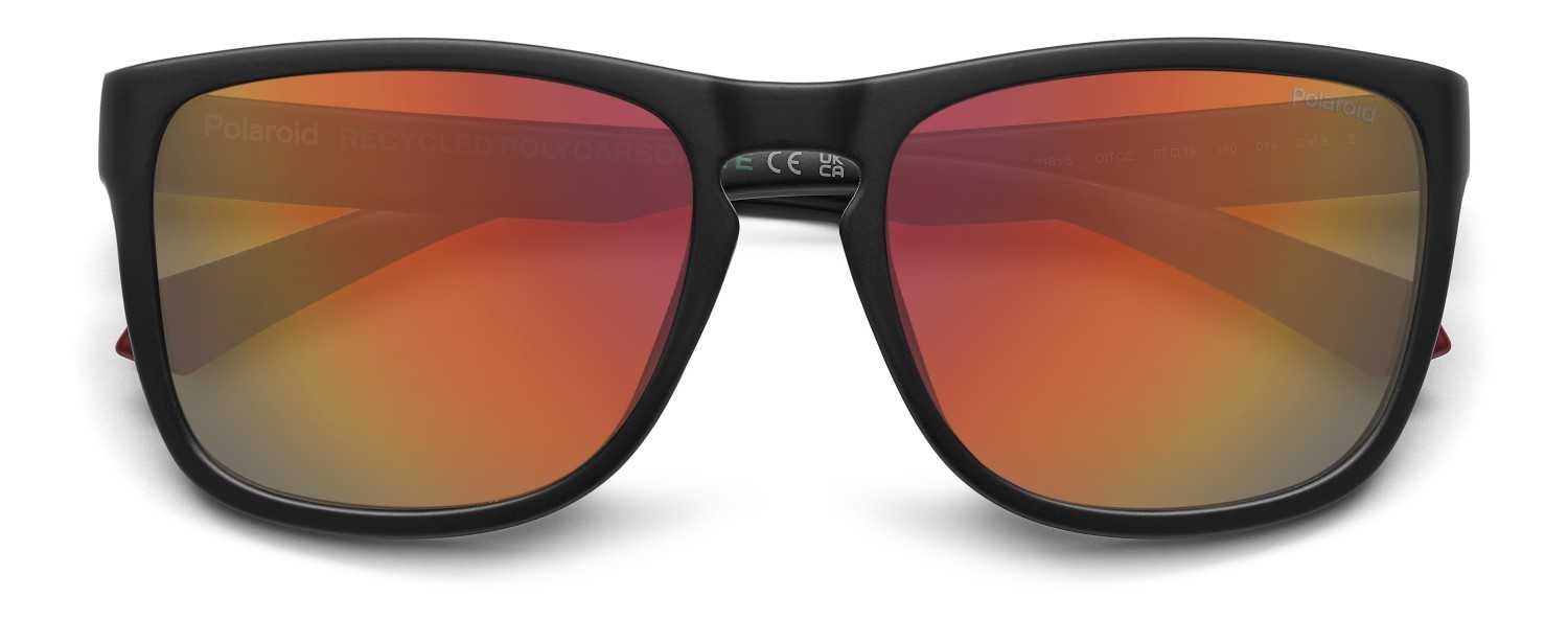 Occhiali da sole Polaroid Pld 2161/S 207372 OIT OZ colore black red forma rettangolare lenti red multilayer polarized