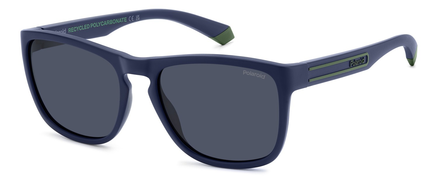 Occhiali da sole Polaroid Pld 2161/S 207372 RCT C3 colore matt blue forma rettangolare lenti blue polarized