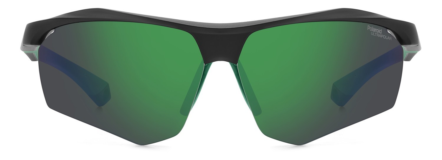 Occhiali da sole Polaroid Pld 7055/S 207374 3OL 78 colore matte black green forma rettangolare lenti green mirror polarized hightcontrast