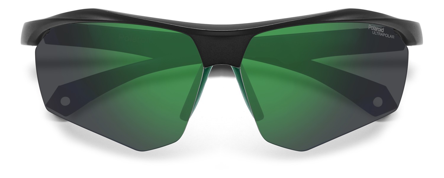 Occhiali da sole Polaroid Pld 7055/S 207374 3OL 78 colore matte black green forma rettangolare lenti green mirror polarized hightcontrast