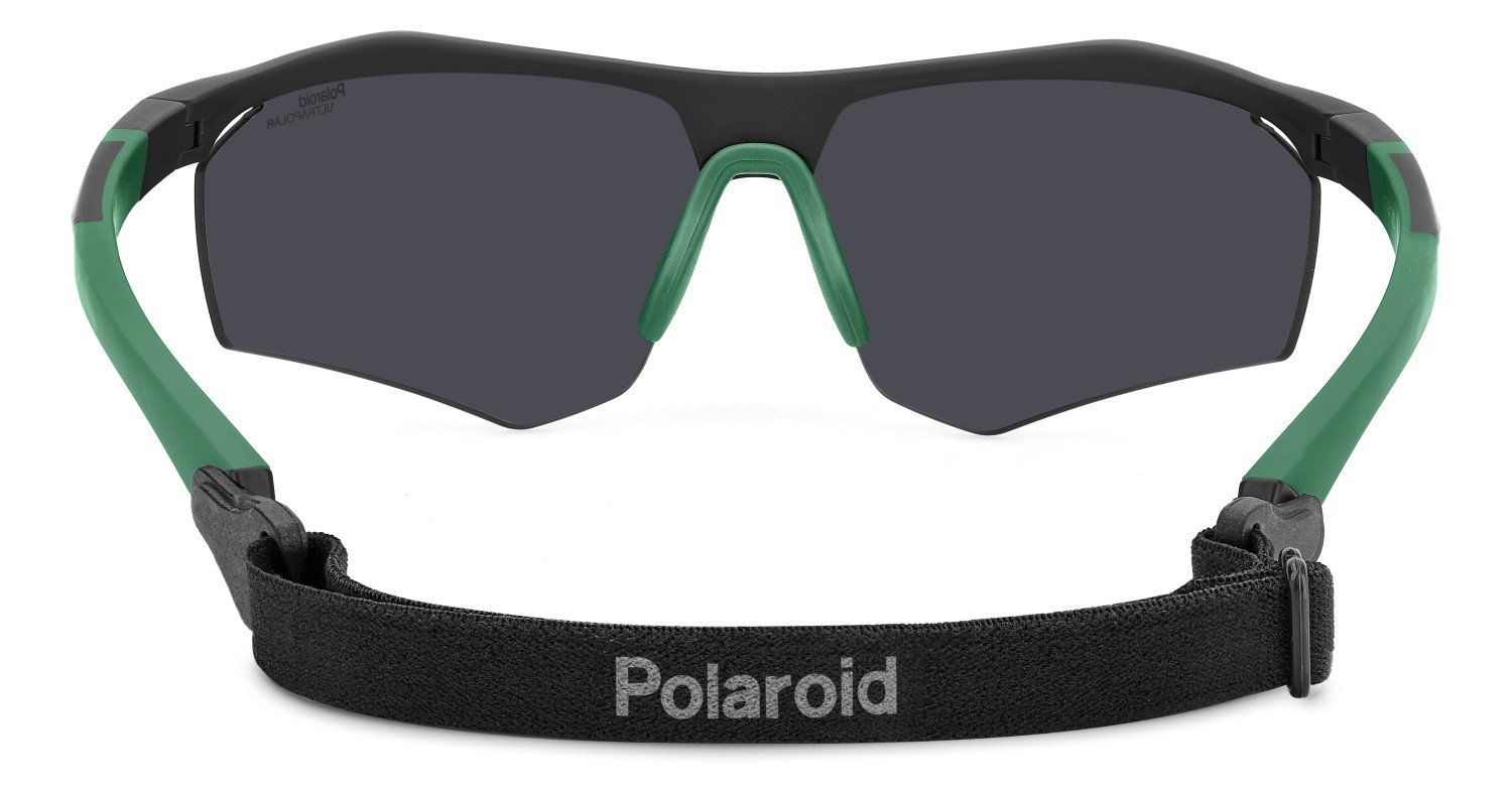 Occhiali da sole Polaroid Pld 7055/S 207374 3OL 78 colore matte black green forma rettangolare lenti green mirror polarized hightcontrast