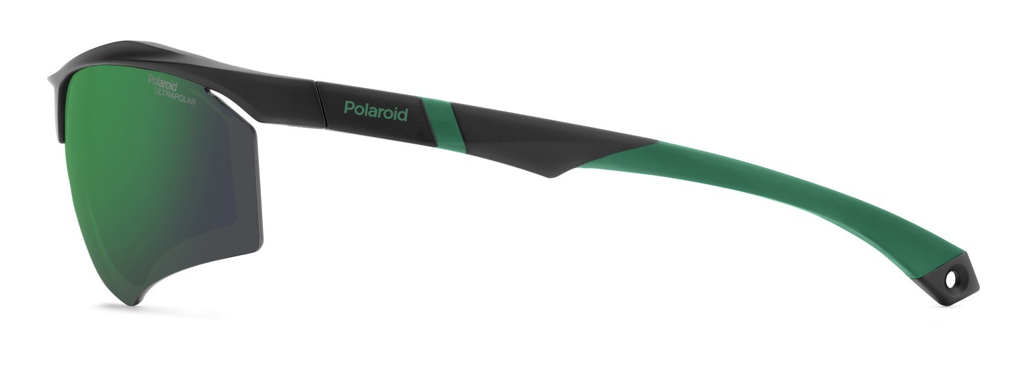 Occhiali da sole Polaroid Pld 7055/S 207374 3OL 78 colore matte black green forma rettangolare lenti green mirror polarized hightcontrast