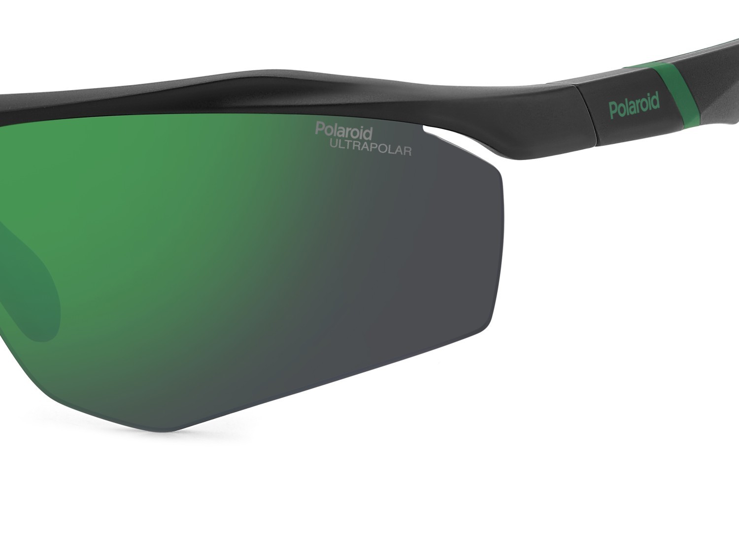 Occhiali da sole Polaroid Pld 7055/S 207374 3OL 78 colore matte black green forma rettangolare lenti green mirror polarized hightcontrast