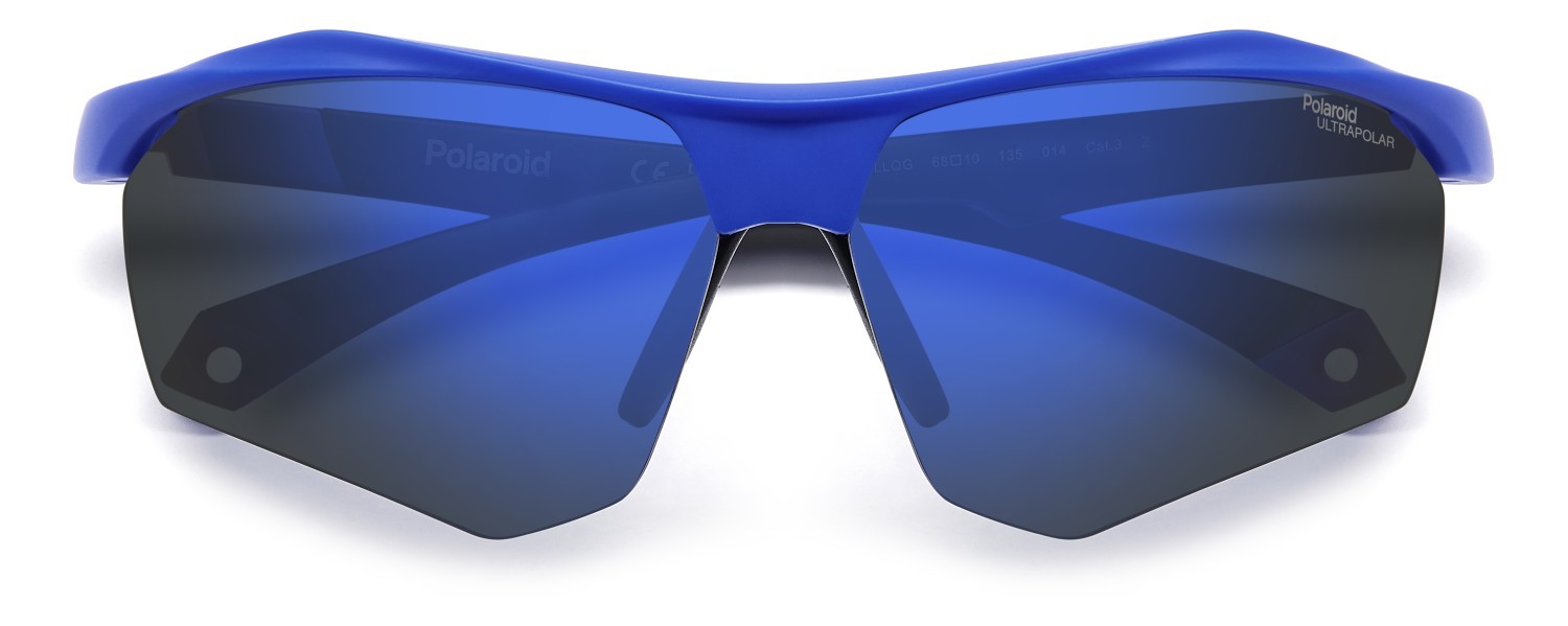 Occhiali da sole Polaroid Pld 7055/S 207374 FLL QG colore matte blue forma rettangolare lenti blue mirror polarized high contrast