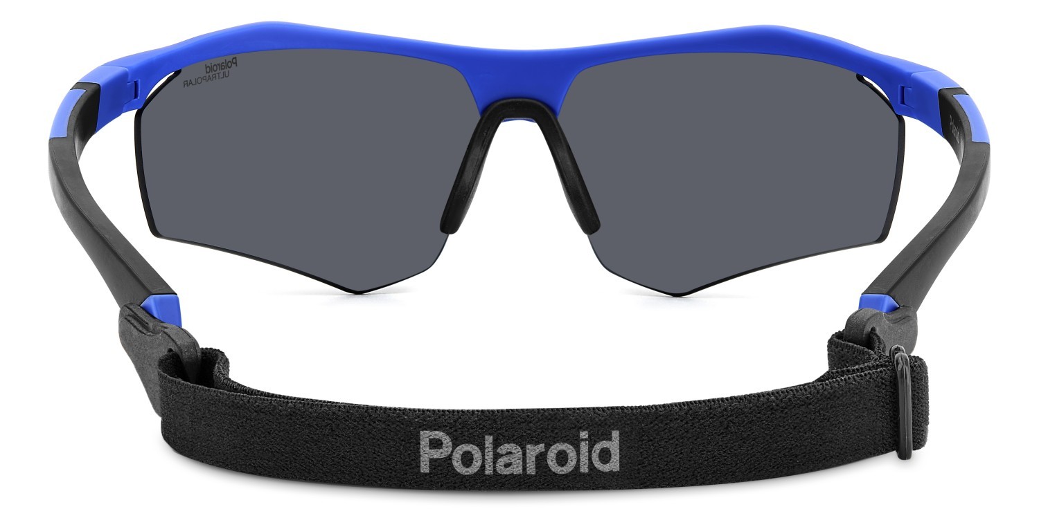 Occhiali da sole Polaroid Pld 7055/S 207374 FLL QG colore matte blue forma rettangolare lenti blue mirror polarized high contrast