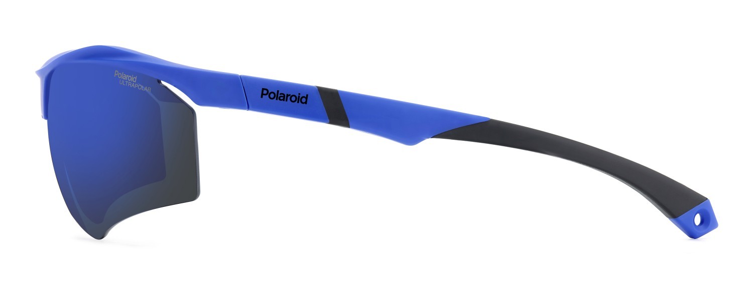 Occhiali da sole Polaroid Pld 7055/S 207374 FLL QG colore matte blue forma rettangolare lenti blue mirror polarized high contrast