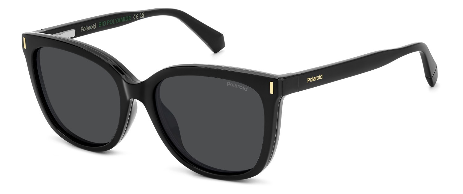 Eyeglasses Polaroid Pld 6229/CS 207375 807 color black shape rectangle lenses grey polarized