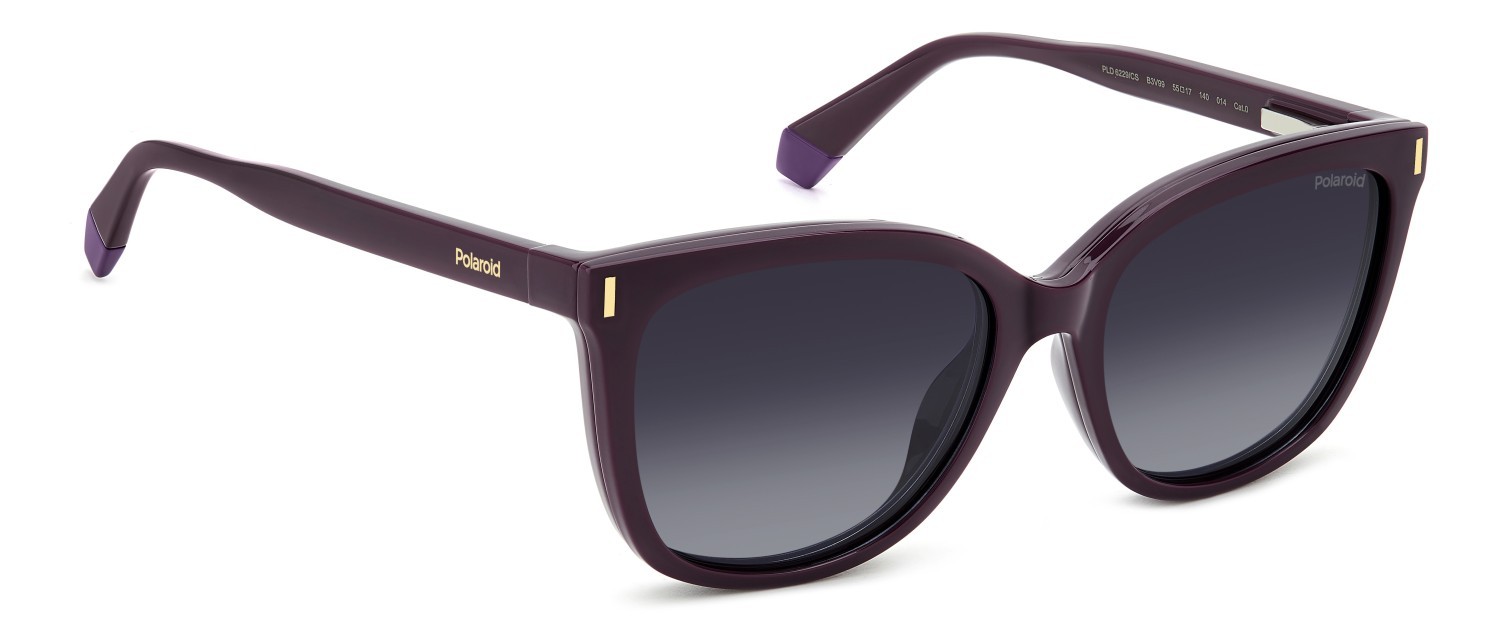 Eyeglasses Polaroid Pld 6229/CS 207375 B3V color violet shape rectangle lenses grey shaded polarized