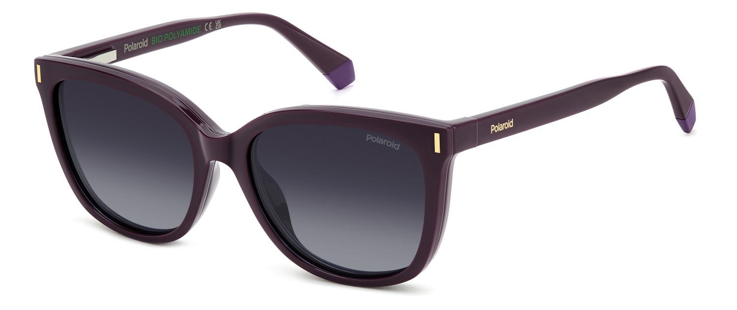 Eyeglasses Polaroid Pld 6229/CS 207375 B3V color violet shape rectangle lenses grey shaded polarized