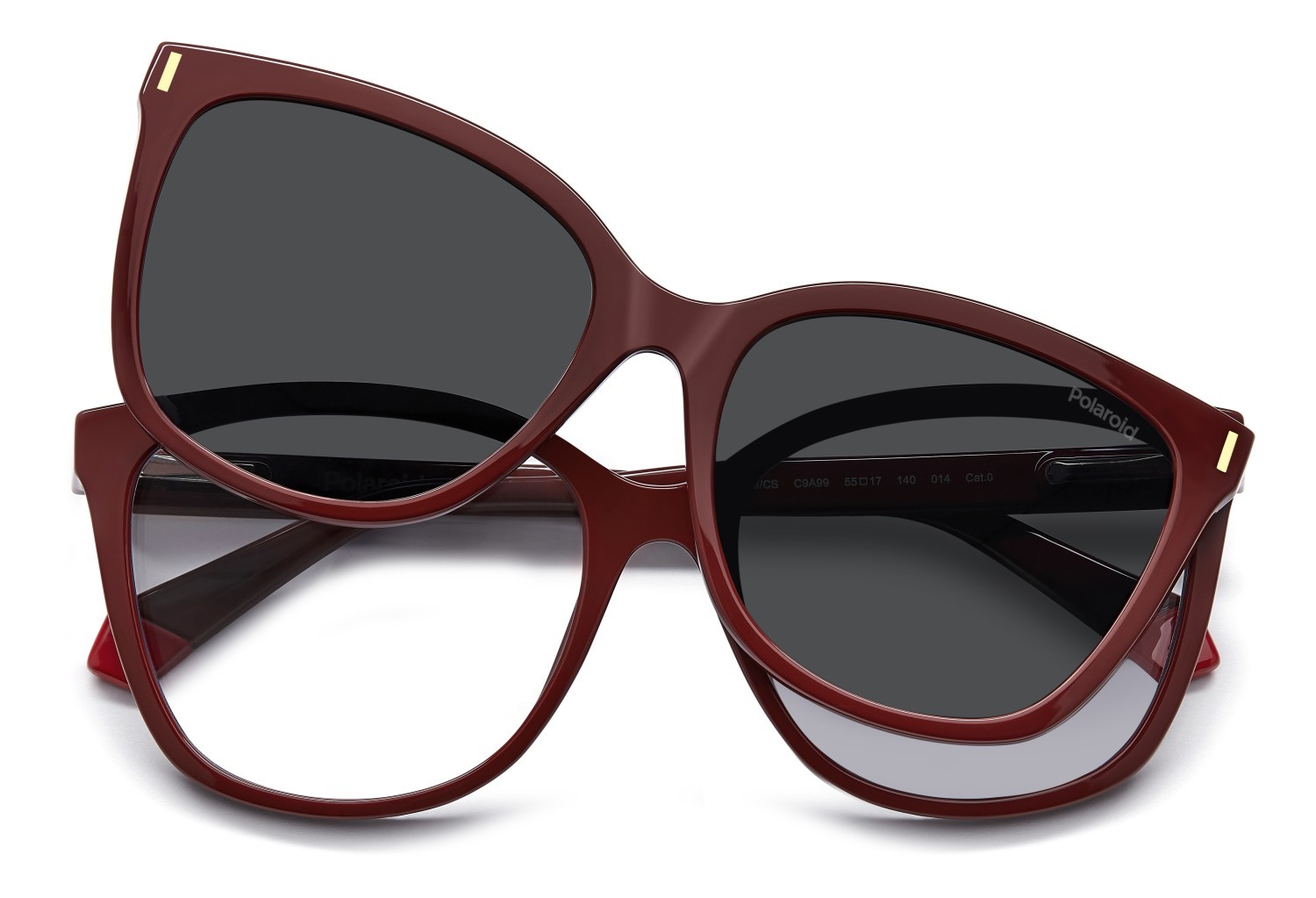 Eyeglasses Polaroid Pld 6229/CS 207375 C9A color red shape rectangle lenses grey polarized