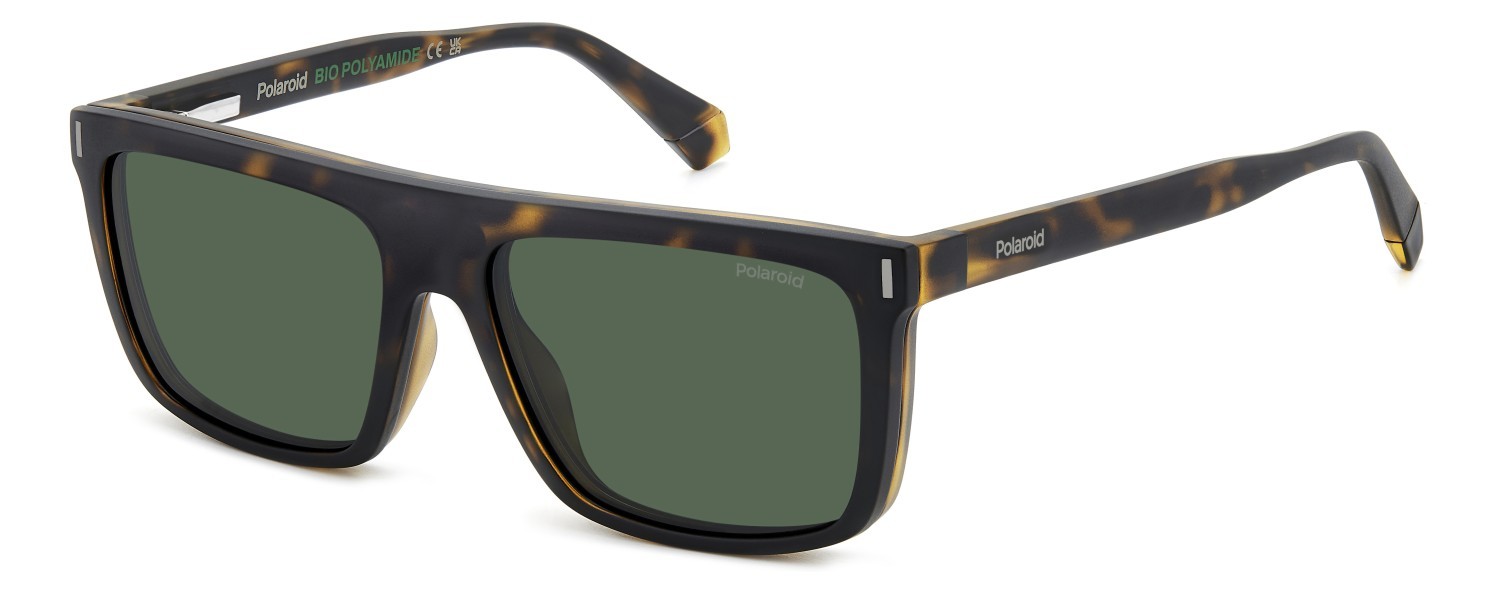 Eyeglasses Polaroid Pld 6230/CS 207376 N9P color matte havana shape rectangle lenses green polarized