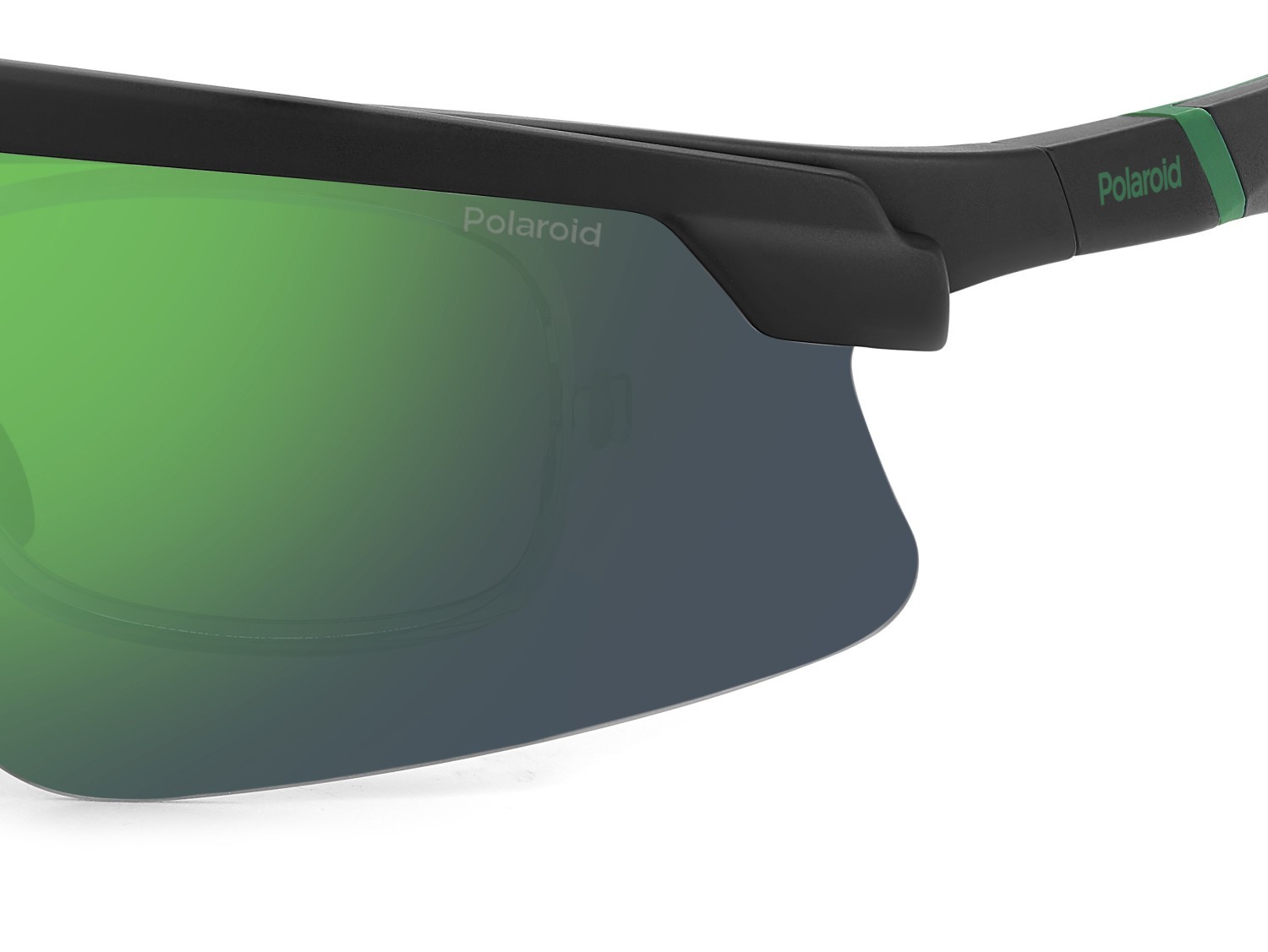 Occhiali da sole Polaroid Pld 7056/CI 207377 3OL 5Z colore matte black green forma rettangolare lenti greygreen mirror polarized