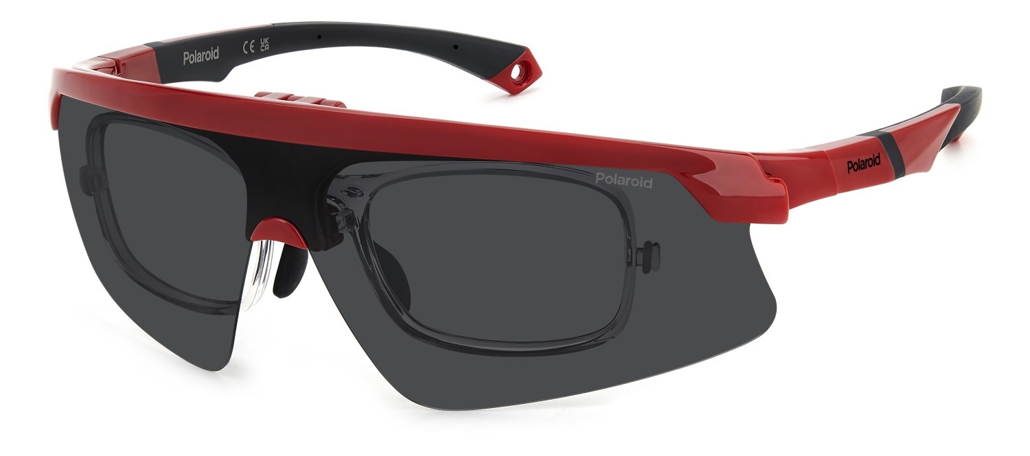 Sunglasses Polaroid Pld 7056/CI 207377 C9A M9 color red shape rectangle lenses grey polarized