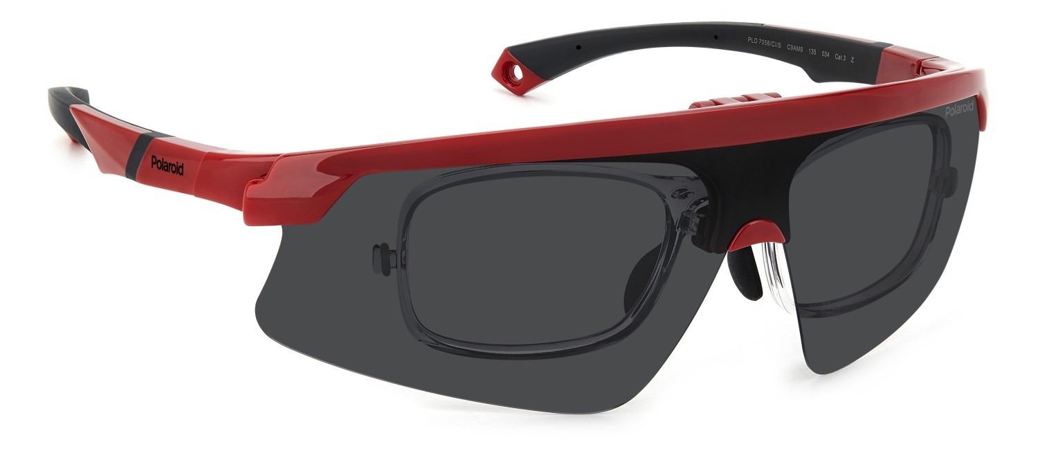 Sunglasses Polaroid Pld 7056/CI 207377 C9A M9 color red shape rectangle lenses grey polarized