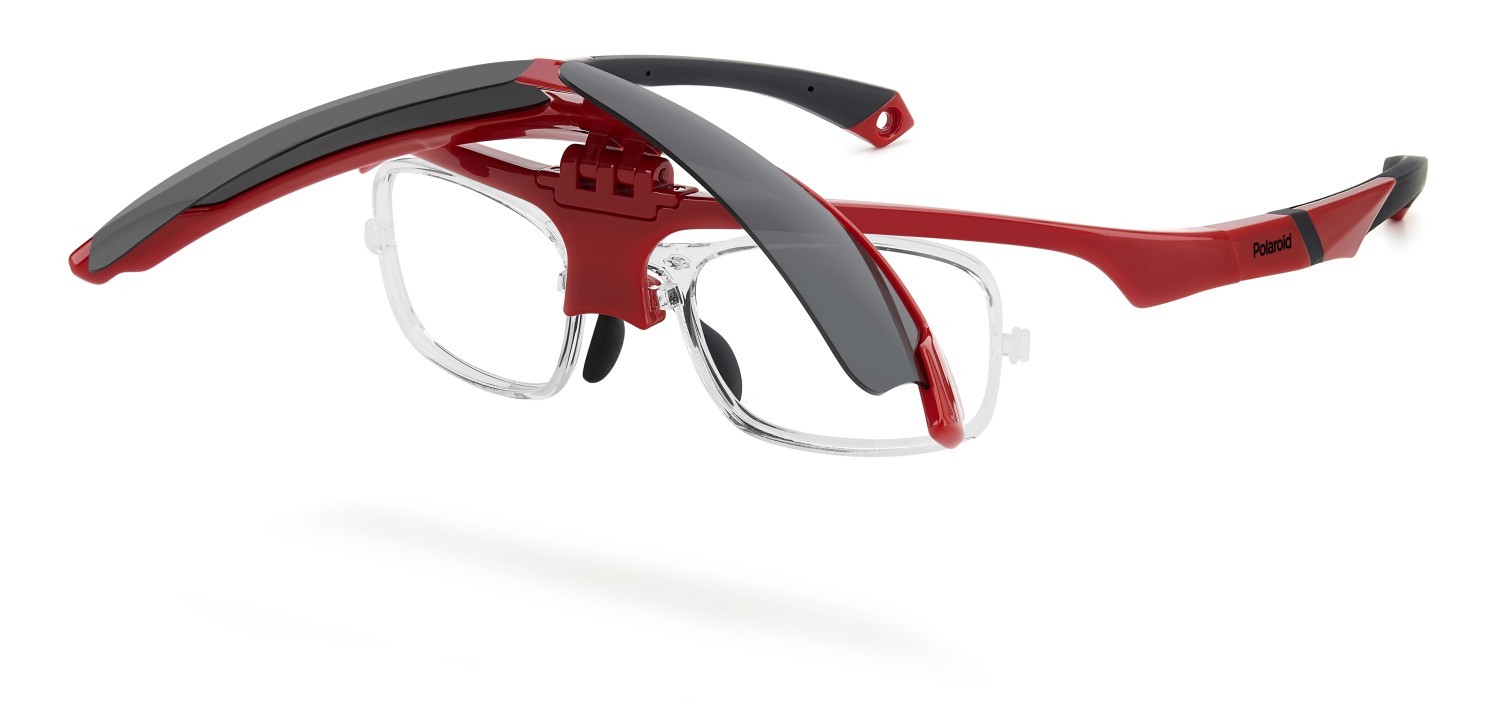 Sunglasses Polaroid Pld 7056/CI 207377 C9A M9 color red shape rectangle lenses grey polarized