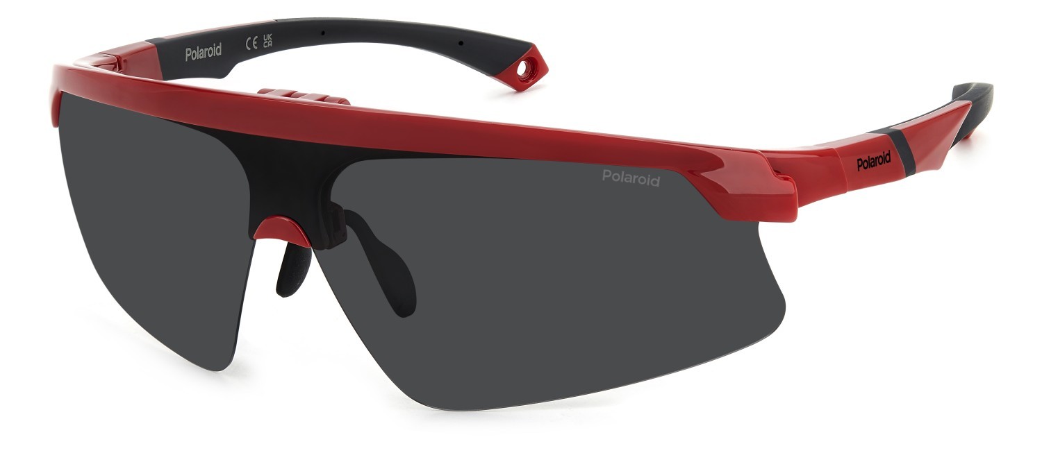 Sunglasses Polaroid Pld 7056/CI 207377 C9A M9 color red shape rectangle lenses grey polarized