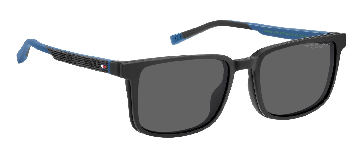 Occhiali da vista Tommy Hilfiger Th 2145/CS 207378 09V colore grey blue forma rettangolare lenti grey polarized