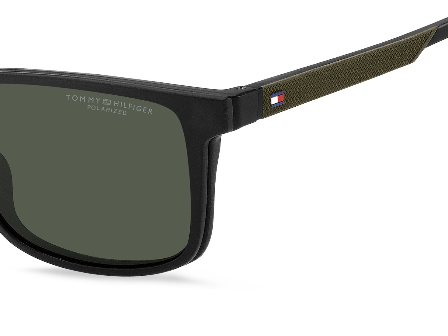 Eyeglasses Tommy Hilfiger Th 2145/CS 207378 7ZJ color black green shape rectangle lenses green polarized