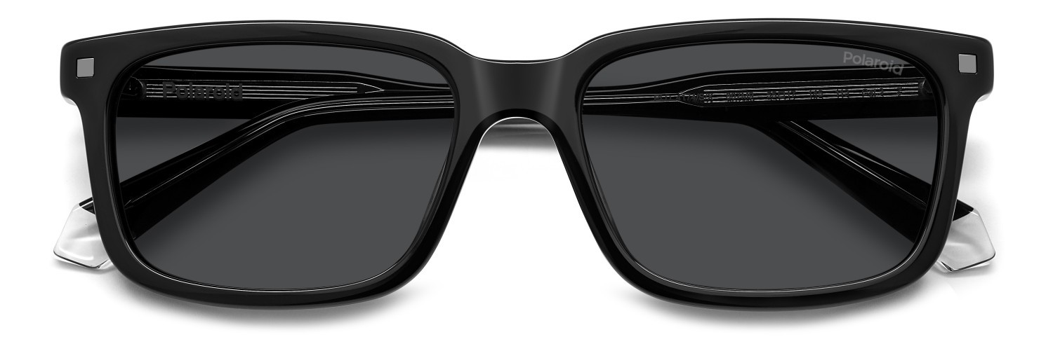 Sunglasses Polaroid Pld 4174/S 207380 807 M9 color black shape rectangle lenses grey polarized