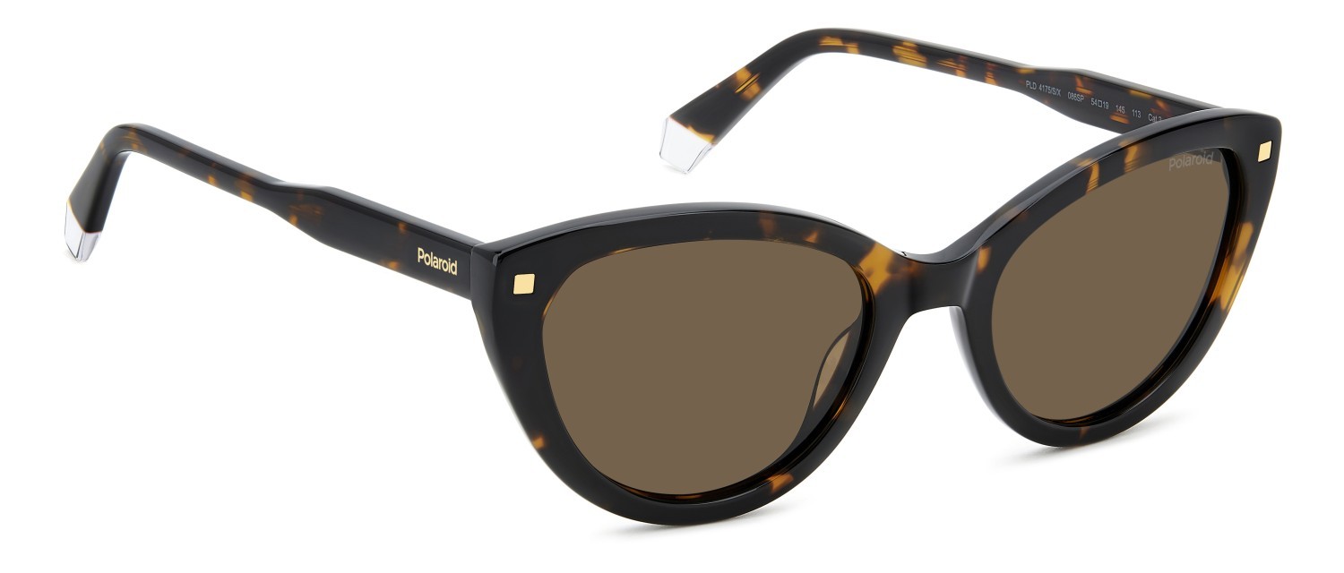 Sunglasses Polaroid Pld 4175/S 207381 086 SP color havana shape cat eye lenses bronze polarized