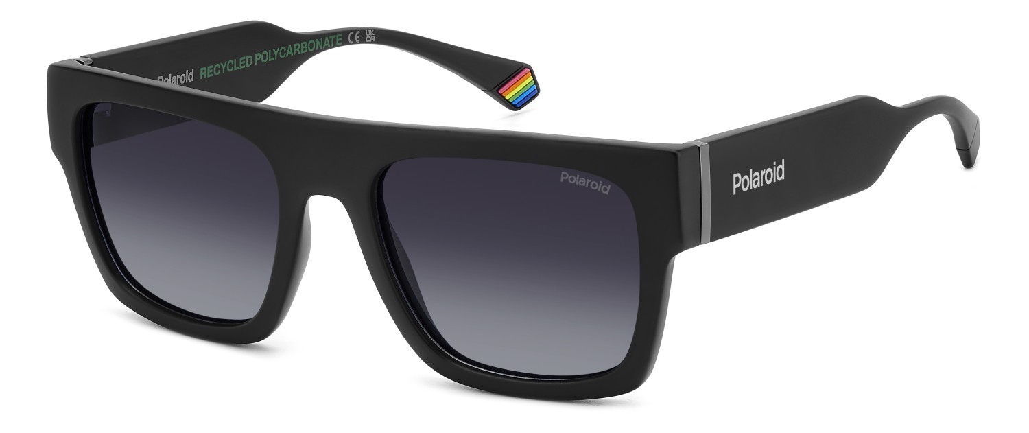 Sunglasses Polaroid Pld 6224/S 207382 003 WJ color matte black shape rectangle lenses grey shaded polarized