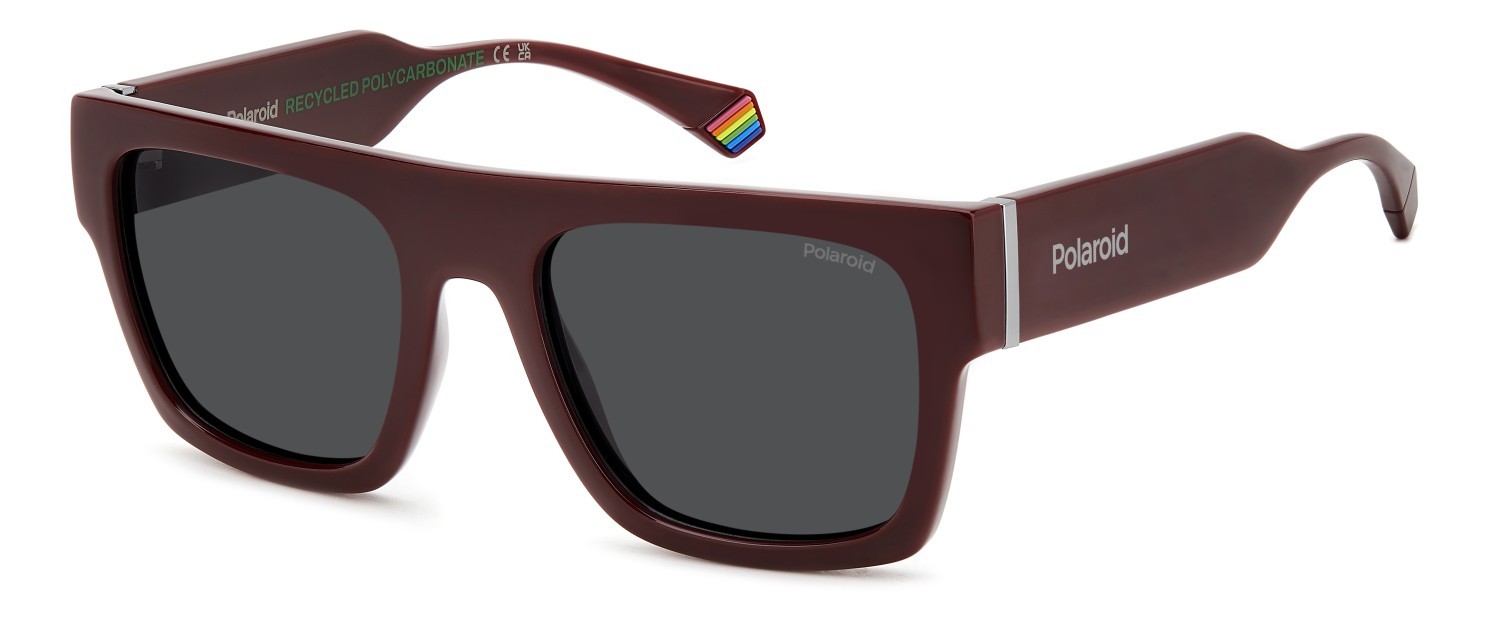Sonnenbrillen Polaroid Pld 6224/S 207382 LHF M9 farbe burgundy form rechteckig gläser grey polarized