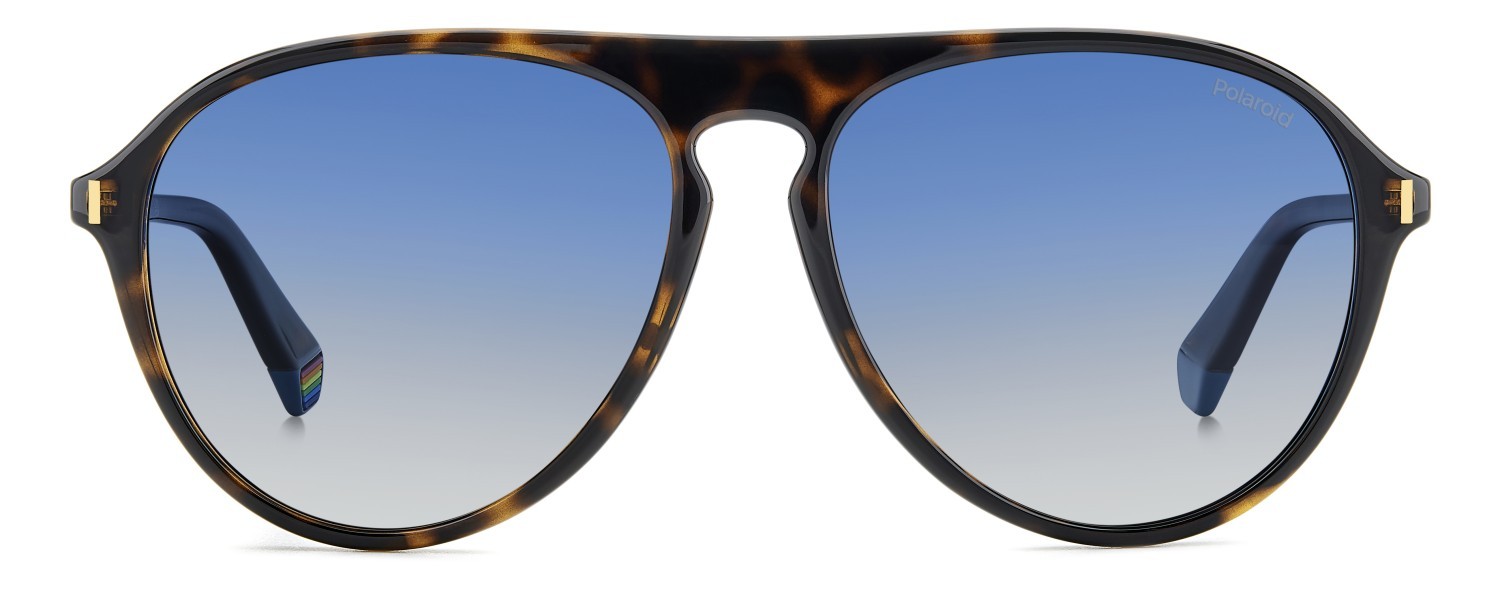 Sunglasses Polaroid Pld 6225/S 207383 086 Z7 color havana shape aviator lenses blue shaded polarized