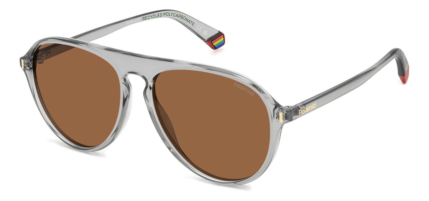 Sunglasses Polaroid Pld 6225/S 207383 KB7 HE color grey shape aviator lenses copper polarized