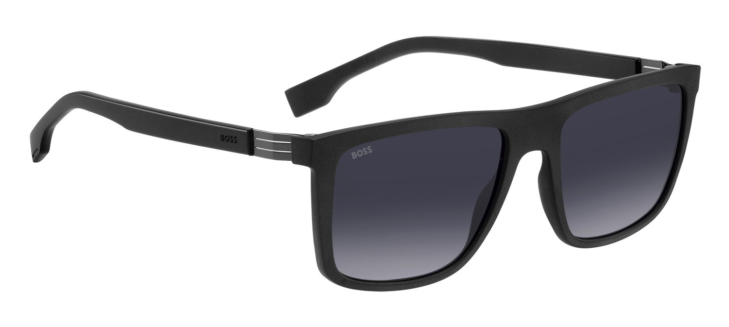Sunglasses Hugo Boss 1699/S 207407 003 9O color matte black shape rectangle lenses dark grey shaded