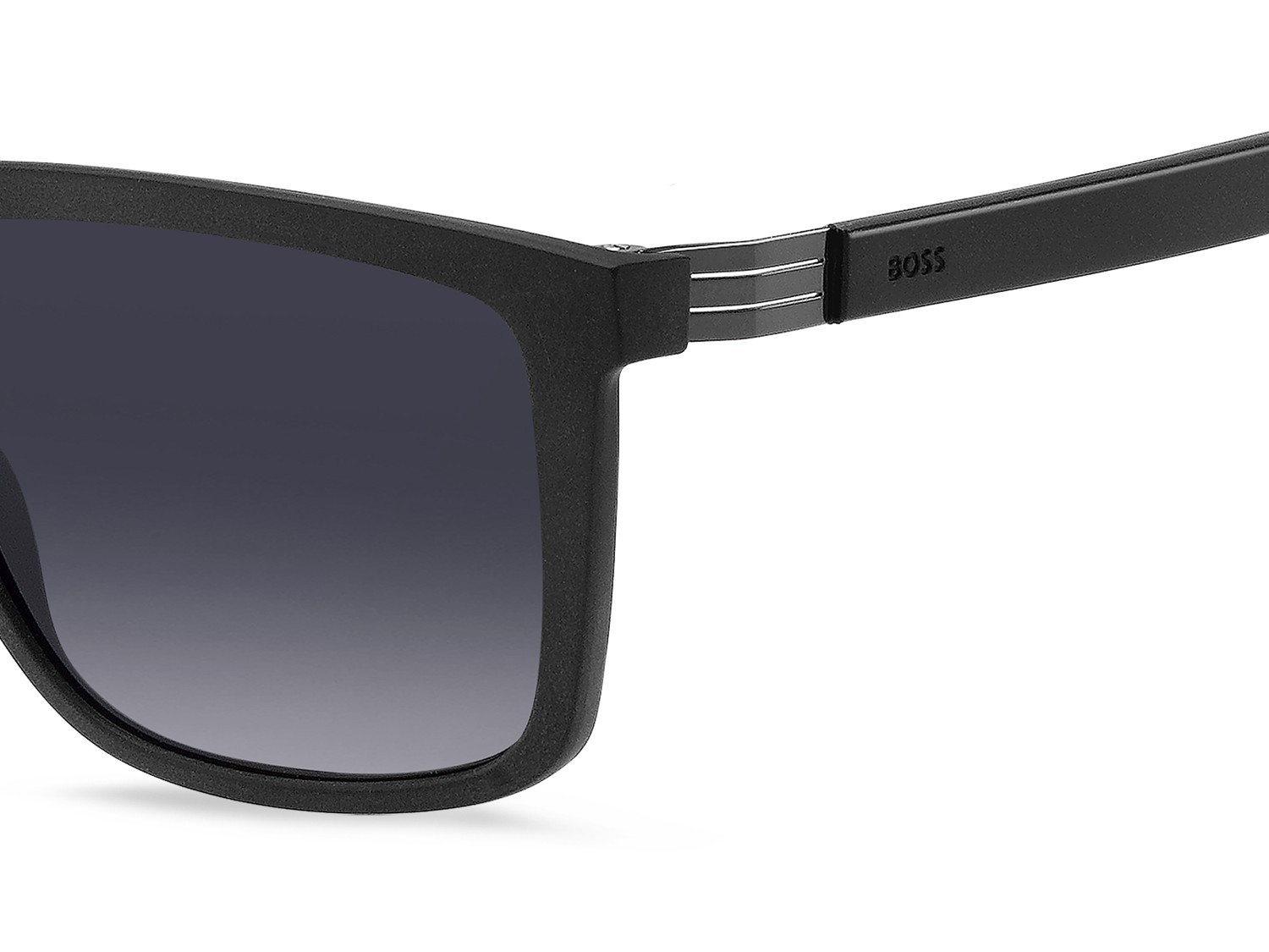 Sunglasses Hugo Boss 1699/S 207407 003 9O color matte black shape rectangle lenses dark grey shaded