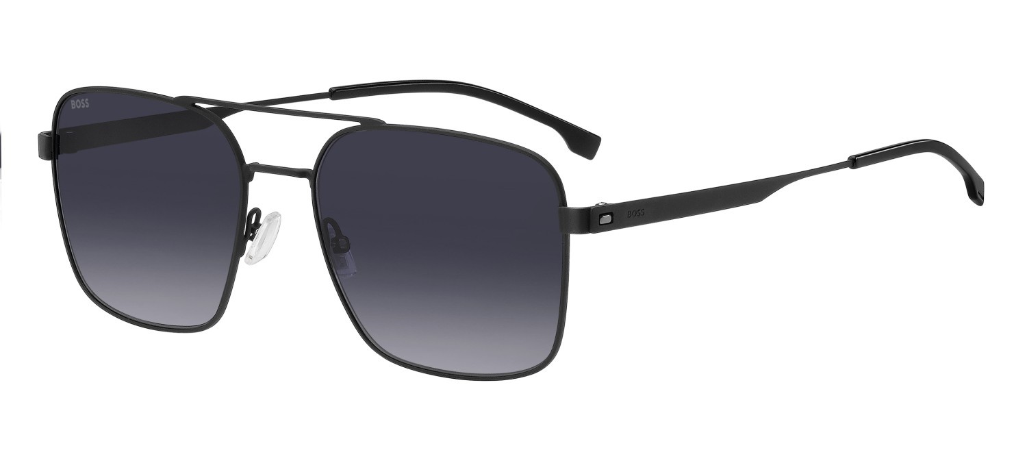 Sonnenbrillen Hugo Boss 1695/S 207408 003 9O farbe matte black form rechteckig gläser dark grey shaded