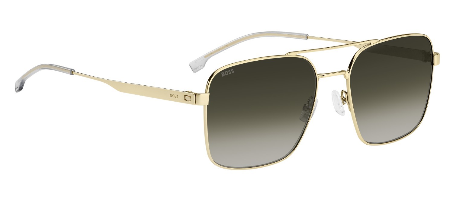 Sunglasses Hugo Boss 1695/S 207408 J5G 9K color gold shape rectangle lenses green shaded