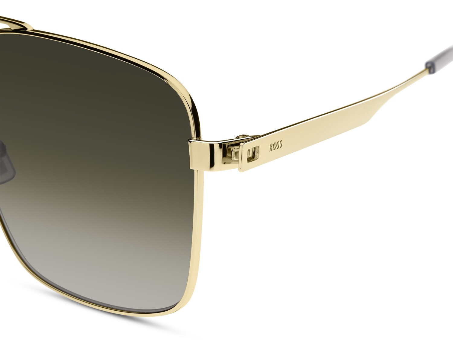 Sunglasses Hugo Boss 1695/S 207408 J5G 9K color gold shape rectangle lenses green shaded