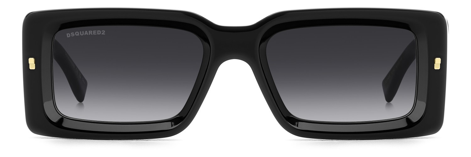 Occhiali da sole Dsquared2 D2 0142/S 207424 807 9O colore black forma rettangolare lenti dark grey shaded