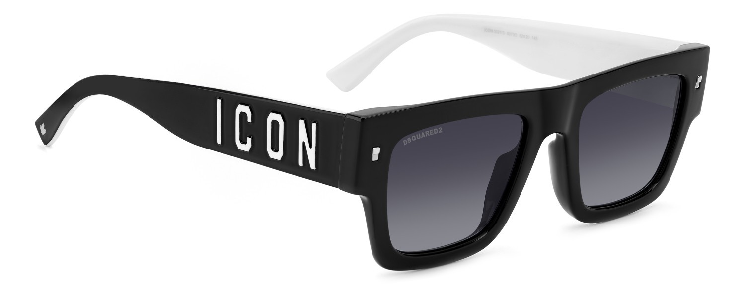 Occhiali da sole Dsquared2 Icon 0021/S 207426 807 9O colore black forma rettangolare lenti dark grey shaded