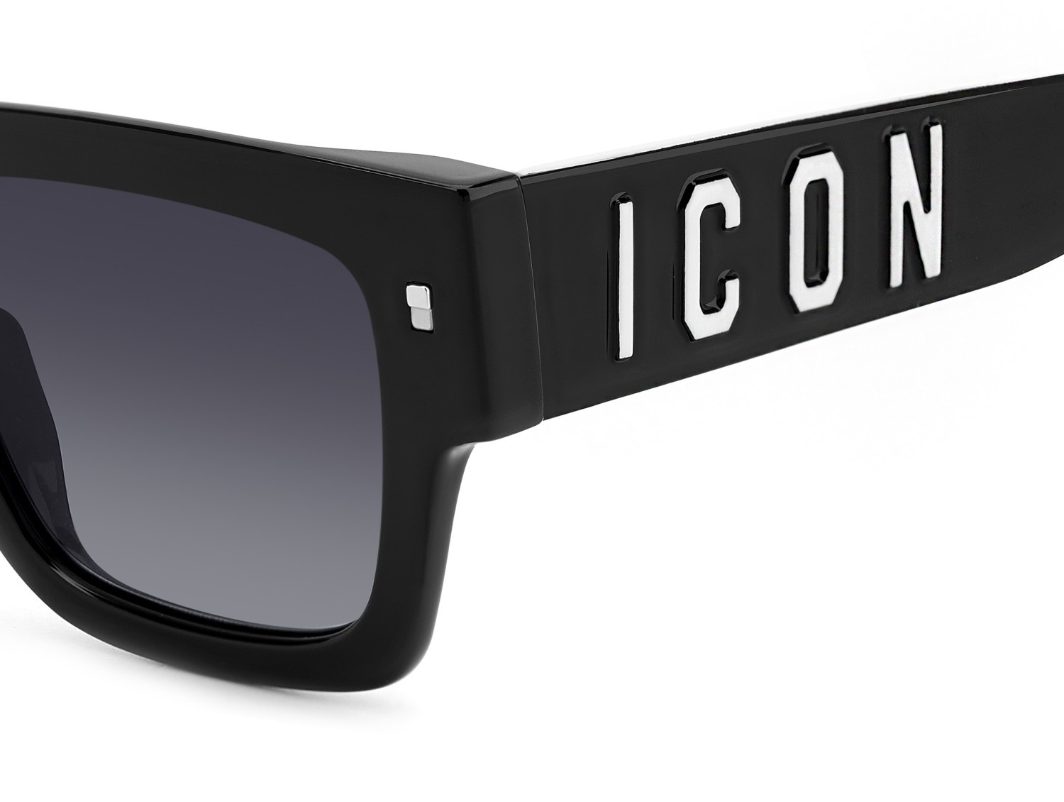 Occhiali da sole Dsquared2 Icon 0021/S 207426 807 9O colore black forma rettangolare lenti dark grey shaded