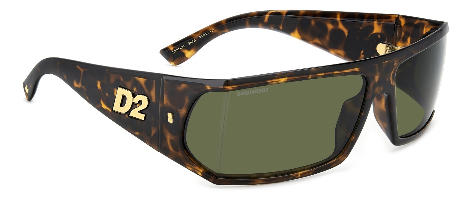 Sonnenbrillen Dsquared2 D2 0140/S 207427 086 QT farbe havana form rechteckig gläser green