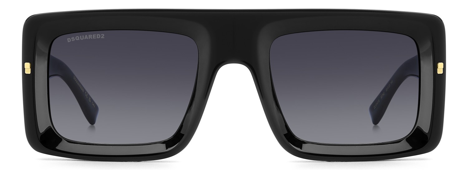 Occhiali da sole Dsquared2 D2 0141/S 207428 807 9O colore black forma rettangolare lenti dark grey shaded
