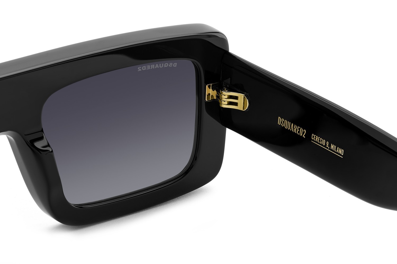 Occhiali da sole Dsquared2 D2 0141/S 207428 807 9O colore black forma rettangolare lenti dark grey shaded